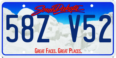 SD license plate 58ZV52