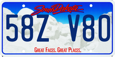 SD license plate 58ZV80