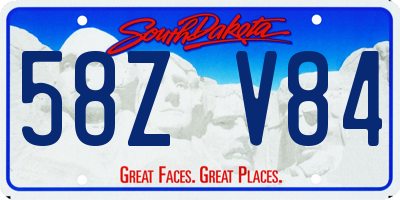 SD license plate 58ZV84