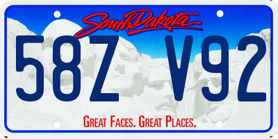 SD license plate 58ZV92