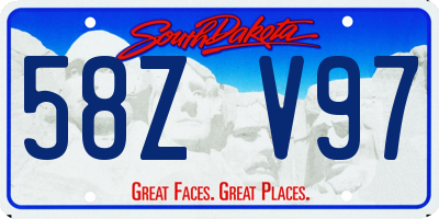 SD license plate 58ZV97
