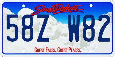 SD license plate 58ZW82