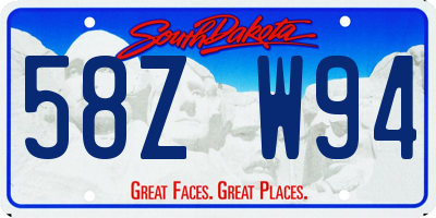 SD license plate 58ZW94