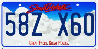 SD license plate 58ZX60