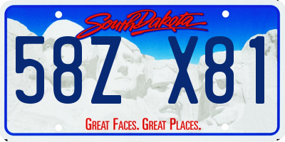 SD license plate 58ZX81