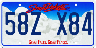 SD license plate 58ZX84