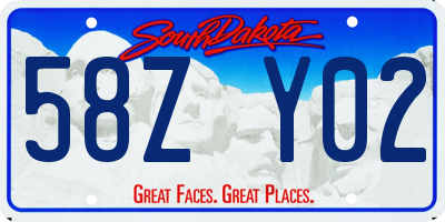 SD license plate 58ZY02