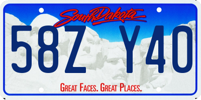 SD license plate 58ZY40