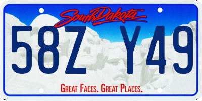 SD license plate 58ZY49