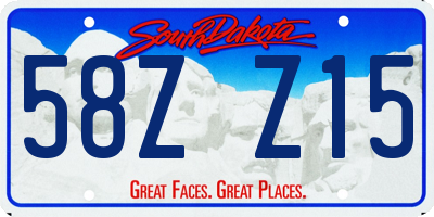 SD license plate 58ZZ15