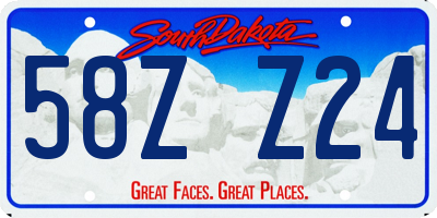 SD license plate 58ZZ24