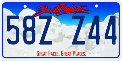 SD license plate 58ZZ44