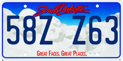 SD license plate 58ZZ63