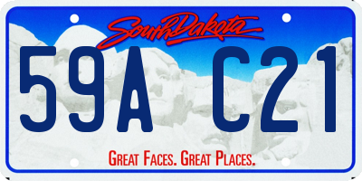 SD license plate 59AC21