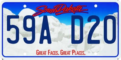 SD license plate 59AD20