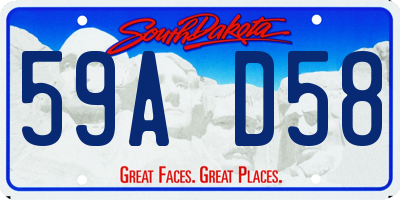 SD license plate 59AD58