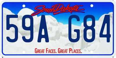 SD license plate 59AG84