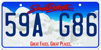 SD license plate 59AG86