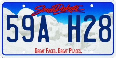 SD license plate 59AH28