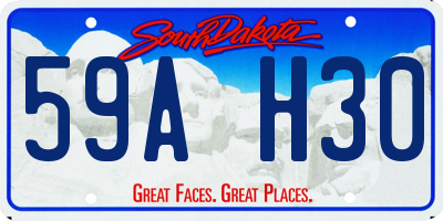 SD license plate 59AH30