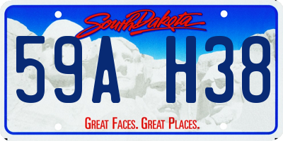 SD license plate 59AH38