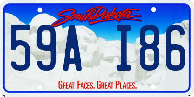 SD license plate 59AI86