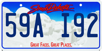 SD license plate 59AI92