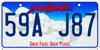 SD license plate 59AJ87