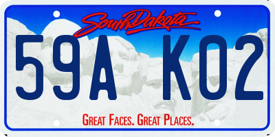 SD license plate 59AK02