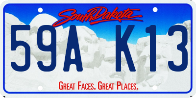 SD license plate 59AK13