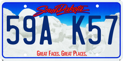 SD license plate 59AK57