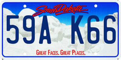 SD license plate 59AK66