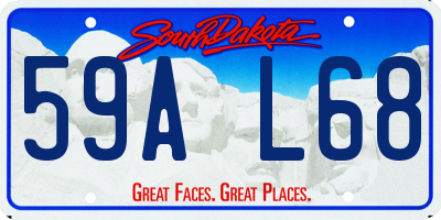 SD license plate 59AL68
