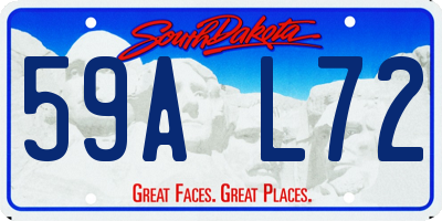 SD license plate 59AL72