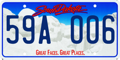 SD license plate 59AO06