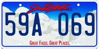 SD license plate 59AO69