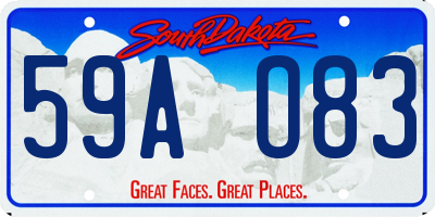 SD license plate 59AO83