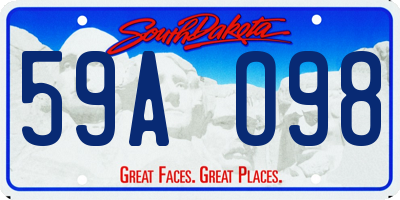 SD license plate 59AO98