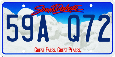 SD license plate 59AQ72