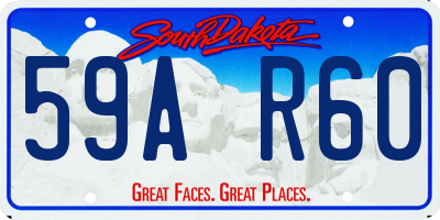 SD license plate 59AR60