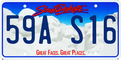 SD license plate 59AS16