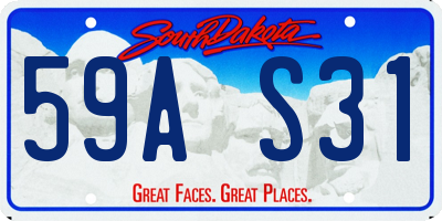 SD license plate 59AS31