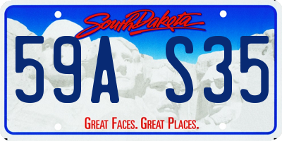 SD license plate 59AS35