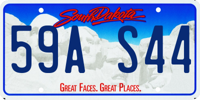 SD license plate 59AS44