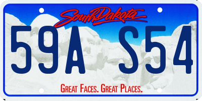 SD license plate 59AS54