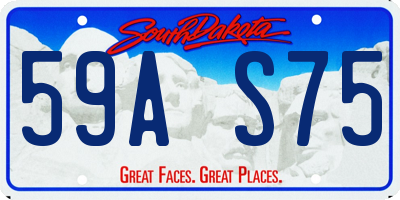 SD license plate 59AS75