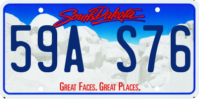 SD license plate 59AS76