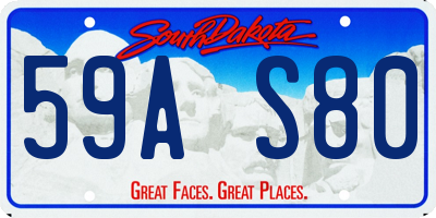 SD license plate 59AS80