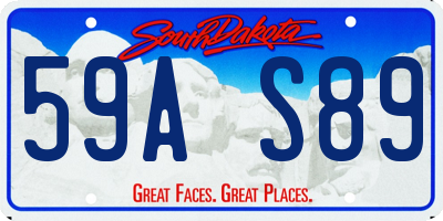 SD license plate 59AS89
