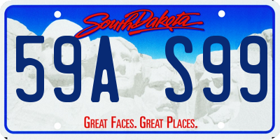 SD license plate 59AS99